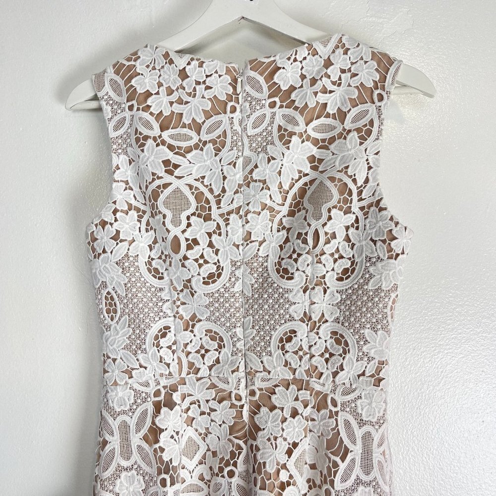 DRESS THE POPULATION Jayleen Lace Midi Dress in Off White Size Small NWT - Picture 9 of 12